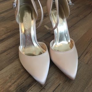 Nude Silk Pointed Toe High Heels